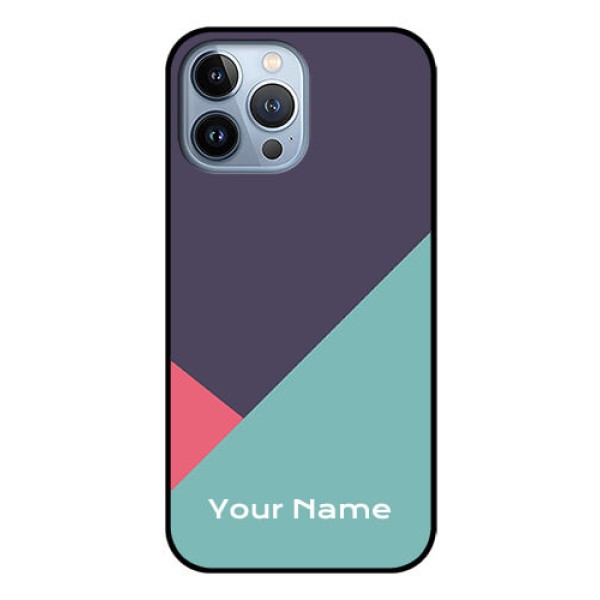 iPhone 13 Pro Max Custom Glass Mobile Case - Tri Color abstract Design