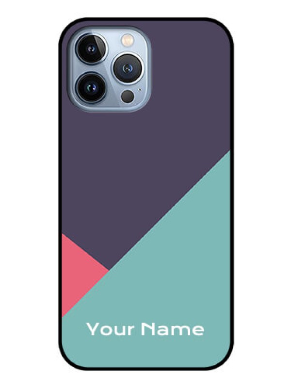 Custom iPhone 13 Pro Max Custom Glass Mobile Case - Tri Color abstract Design
