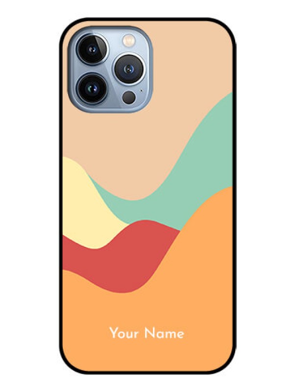 Custom iPhone 13 Pro Max Personalized Glass Phone Case - Ocean Waves Multi-colour Design