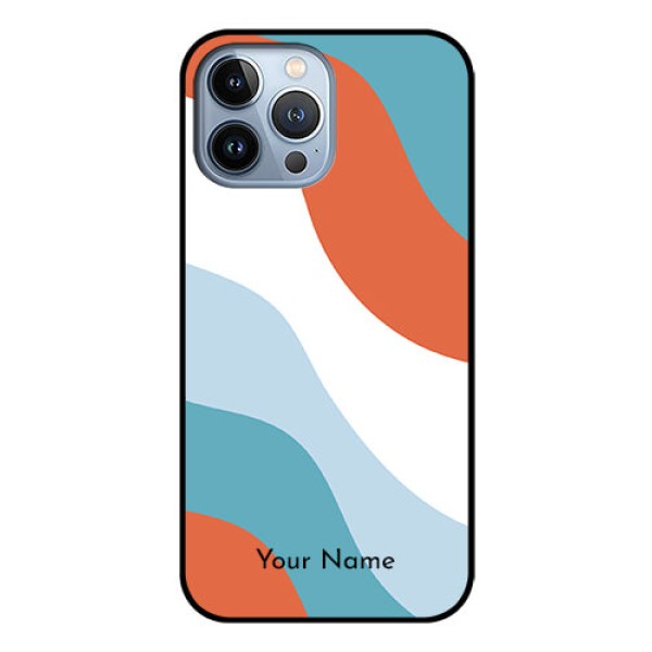 iPhone 13 Pro Max Custom Glass Mobile Case - coloured Waves Design