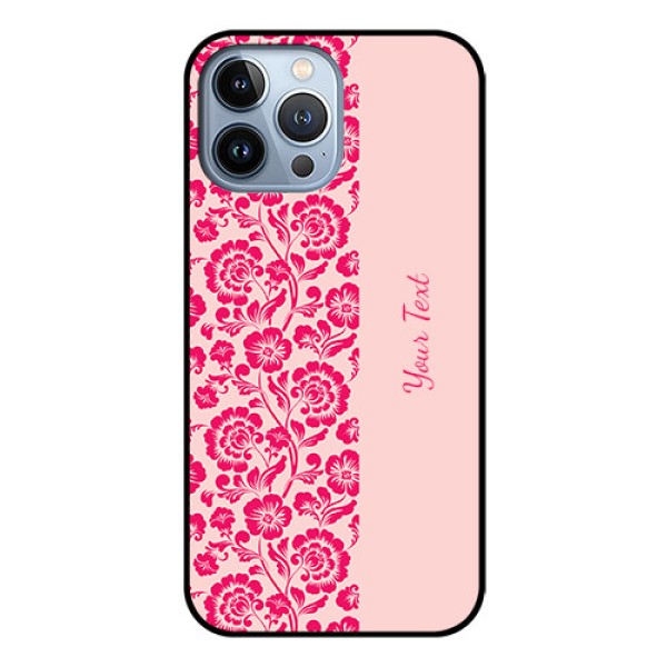 iPhone 13 Pro Max Custom Glass Phone Case - Attractive Floral Pattern Design