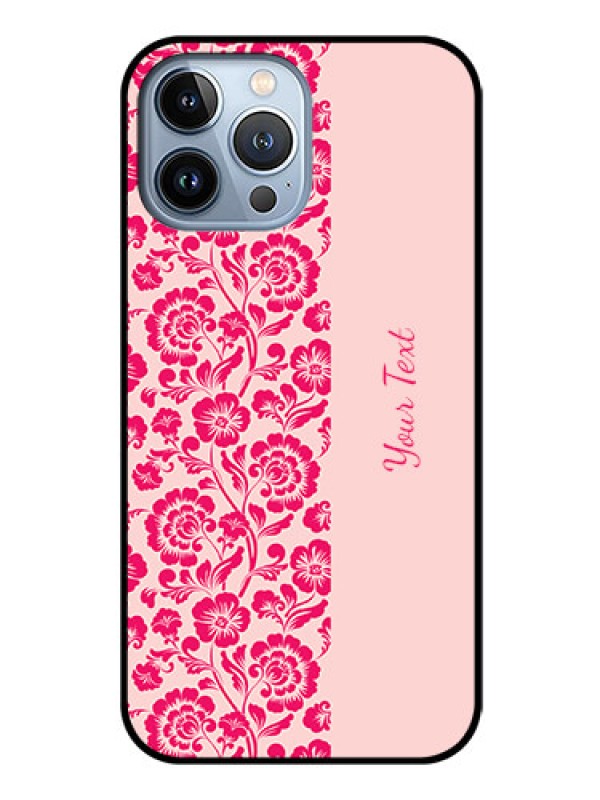 Custom iPhone 13 Pro Max Custom Glass Phone Case - Attractive Floral Pattern Design
