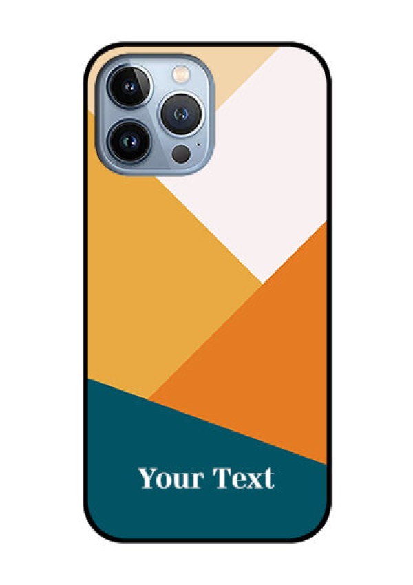 iPhone 13 Pro Max Personalized Glass Phone Case - Stacked Multi-colour Design