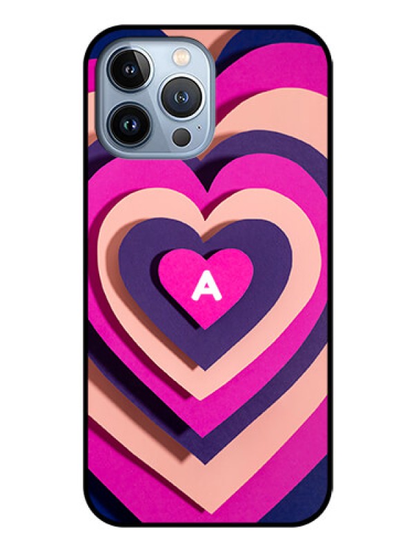 Custom iPhone 13 Pro Max Custom Glass Mobile Case - Cute Heart Pattern Design