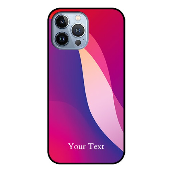 iPhone 13 Pro Max Personalized Glass Phone Case - Digital abstract Overlap Design