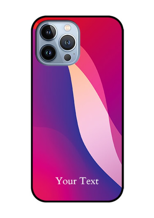 iPhone 13 Pro Max Personalized Glass Phone Case - Digital abstract Overlap Design