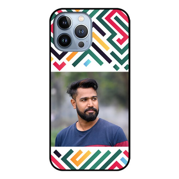 iPhone 13 Pro Max Personalized Glass Phone Case - Colorful Maze Pattern Design iPhone 13 Pro Max Personalized Glass Phone Case - Colorful Maze Pattern Design