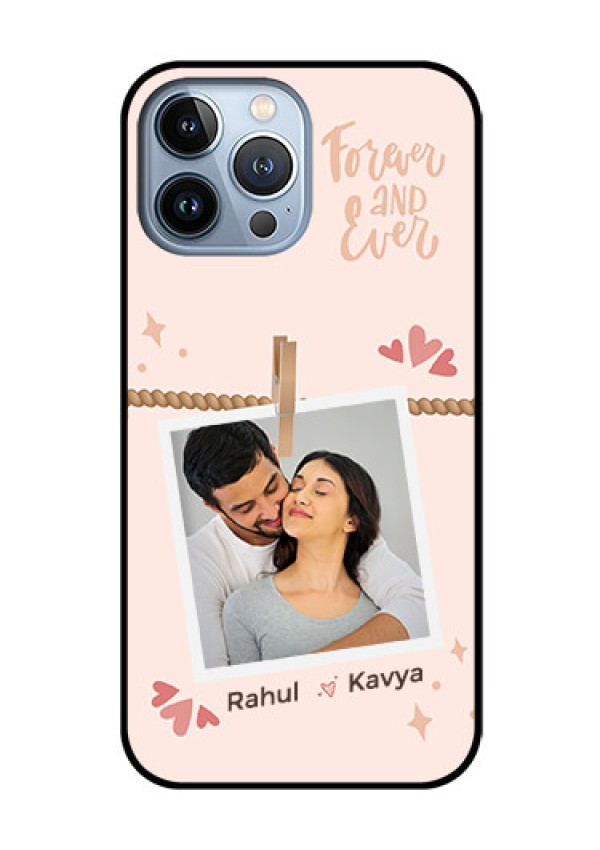 iPhone 13 Pro Max Custom Glass Phone Case - Forever and ever love Design