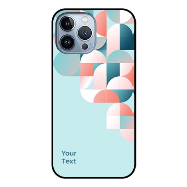iPhone 13 Pro Max Custom Glass Phone Case - Stylish Semi-circle Pattern Design iPhone 13 Pro Max Custom Glass Phone Case - Stylish Semi-circle Pattern Design