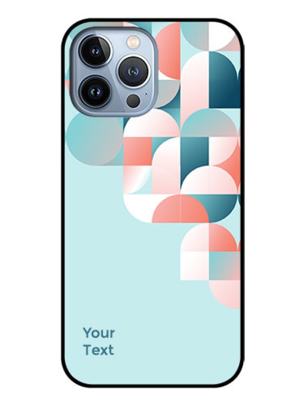 Custom iPhone 13 Pro Max Custom Glass Phone Case - Stylish Semi-circle Pattern Design