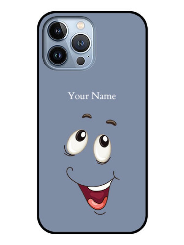 Custom iPhone 13 Pro Max Photo Printing on Glass Case - Laughing Cartoon Face Design