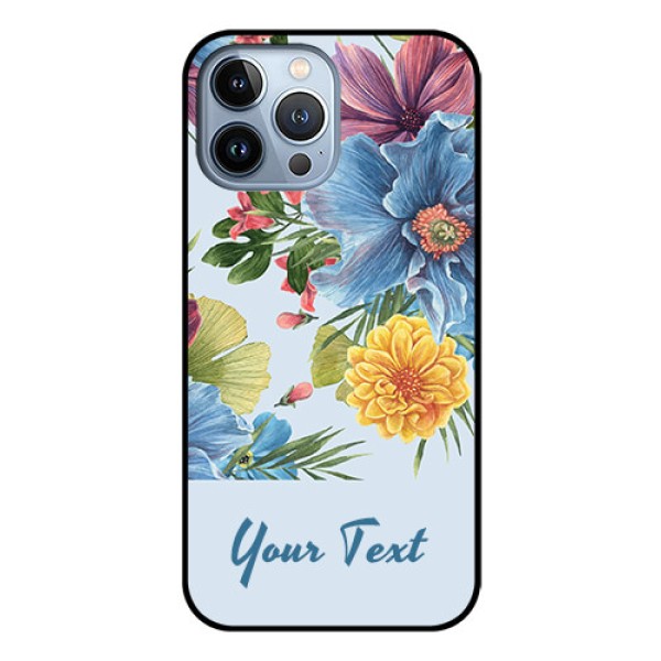 iPhone 13 Pro Max Custom Glass Mobile Case - Stunning Watercolored Flowers Painting Design iPhone 13 Pro Max Custom Glass Mobile Case - Stunning Watercolored Flowers Painting Design