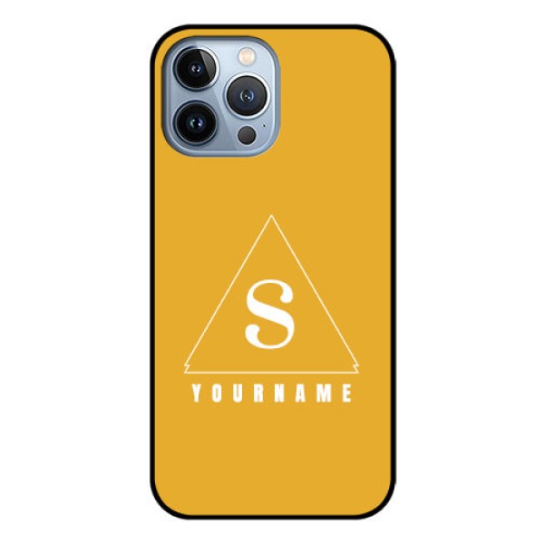 iPhone 13 Pro Max Personalized Glass Phone Case - simple triangle Design