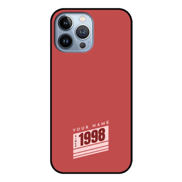 iPhone 13 Pro Max Custom Glass Phone Case - Red custom year of birth Design