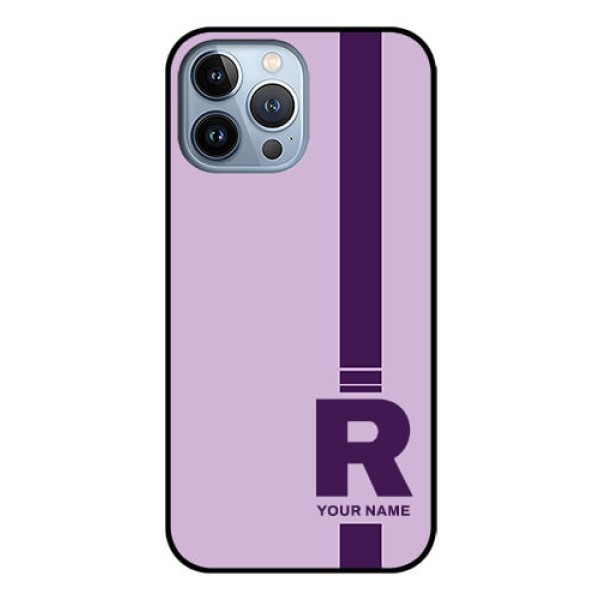 iPhone 13 Pro Max Photo Printing on Glass Case - Simple dual tone stripe with name Design iPhone 13 Pro Max Photo Printing on Glass Case - Simple dual tone stripe with name Design