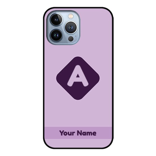 iPhone 13 Pro Max Custom Glass Mobile Case - Custom Letter in curved badge Design iPhone 13 Pro Max Custom Glass Mobile Case - Custom Letter in curved badge Design