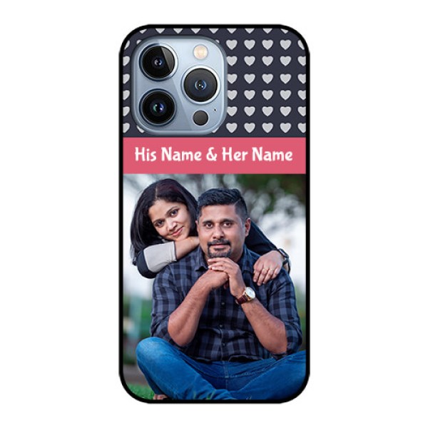 iPhone 13 Pro Custom Glass Mobile Case - Love Symbols Design