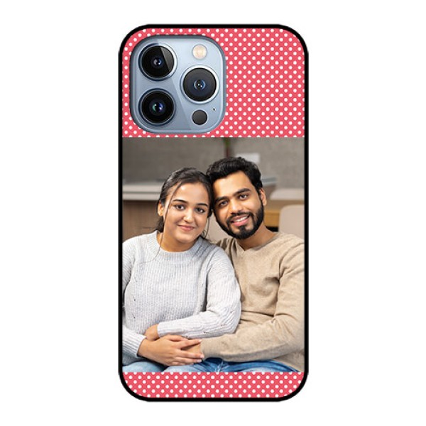iPhone 13 Pro Custom Glass Phone Case - White Dotted Design