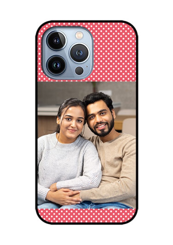 iPhone 13 Pro Custom Glass Phone Case - White Dotted Design