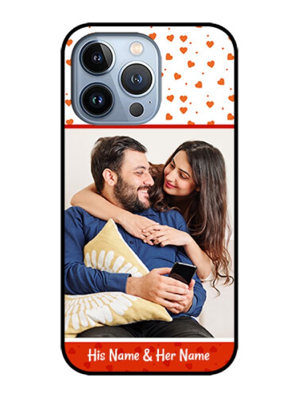 Custom iPhone 13 Pro Custom Glass Phone Case - Orange Love Symbol Design