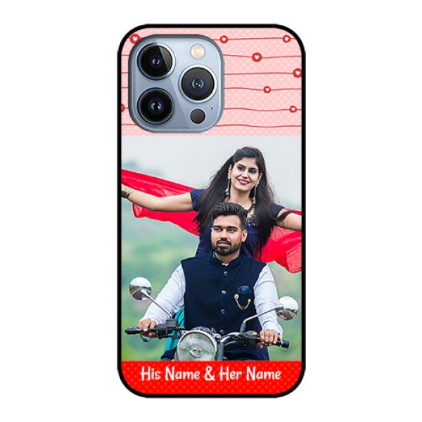 iPhone 13 Pro Personalized Glass Phone Case - Red Pattern Case Design iPhone 13 Pro Personalized Glass Phone Case - Red Pattern Case Design