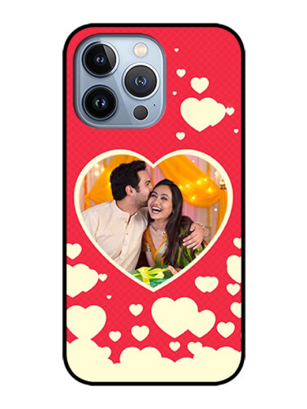 Custom iPhone 13 Pro Custom Glass Mobile Case - Love Symbols Phone Cover Design