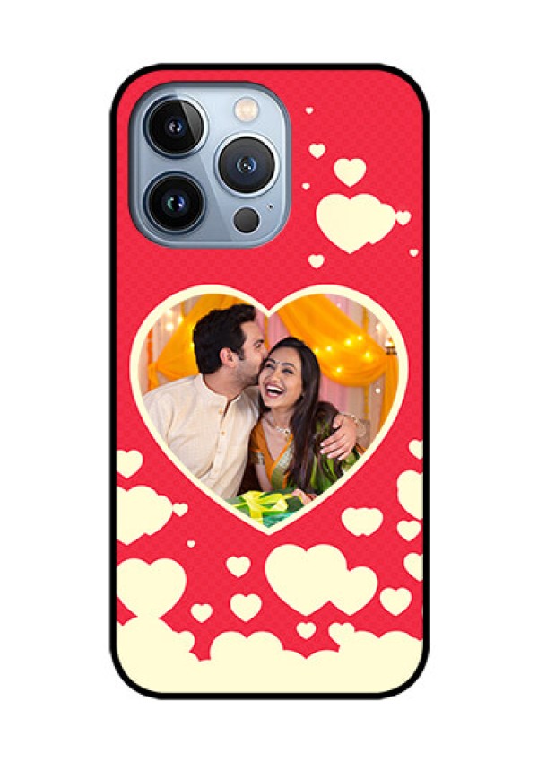 iPhone 13 Pro Custom Glass Mobile Case - Love Symbols Phone Cover Design