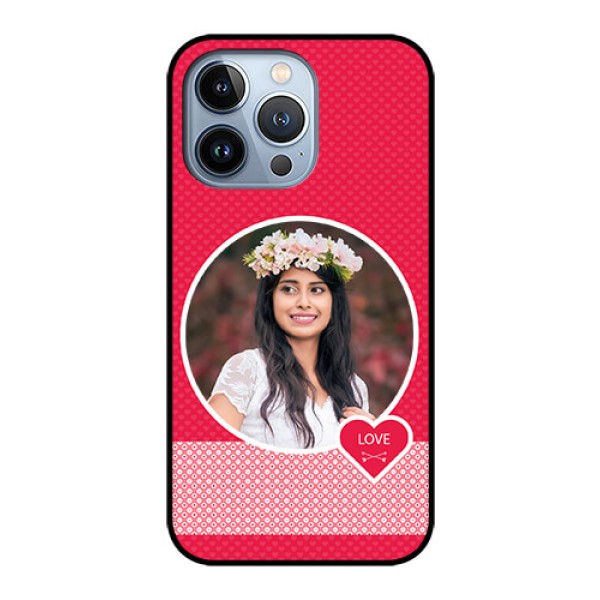 iPhone 13 Pro Personalised Glass Phone Case - Pink Pattern Design