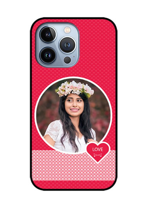 iPhone 13 Pro Personalised Glass Phone Case - Pink Pattern Design