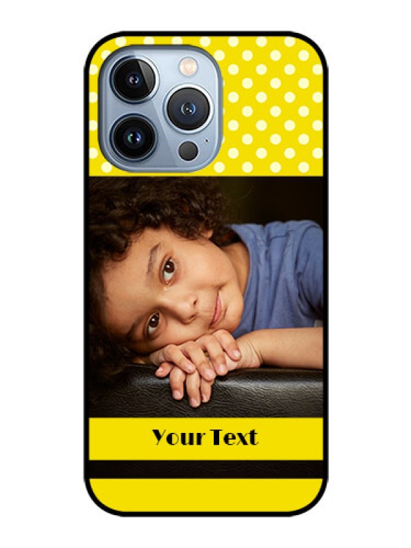 Custom iPhone 13 Pro Custom Glass Phone Case - Bright Yellow Case Design