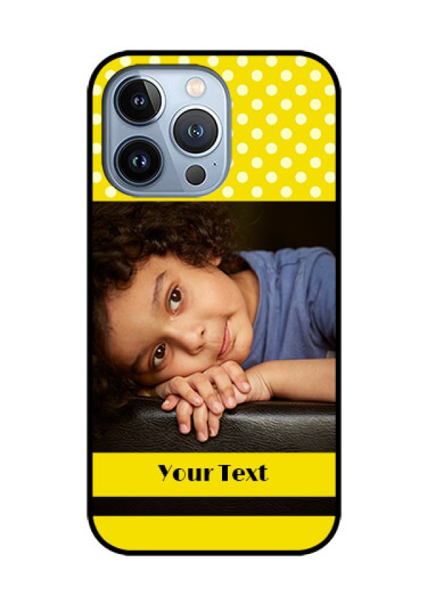 iPhone 13 Pro Custom Glass Phone Case - Bright Yellow Case Design