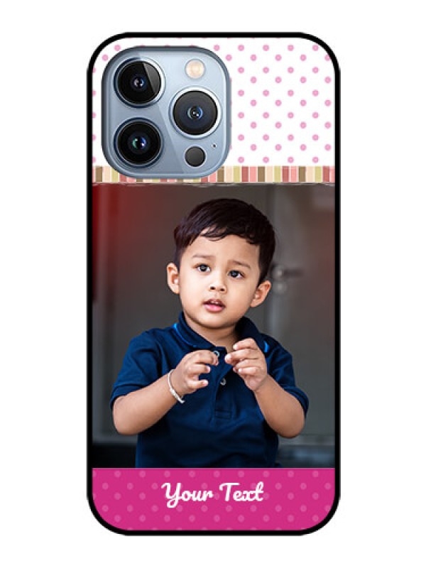 Custom iPhone 13 Pro Photo Printing on Glass Case - Cute Girls Cover Design