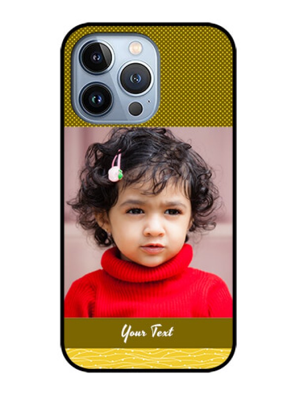 Custom iPhone 13 Pro Custom Glass Phone Case - Simple Green Color Design