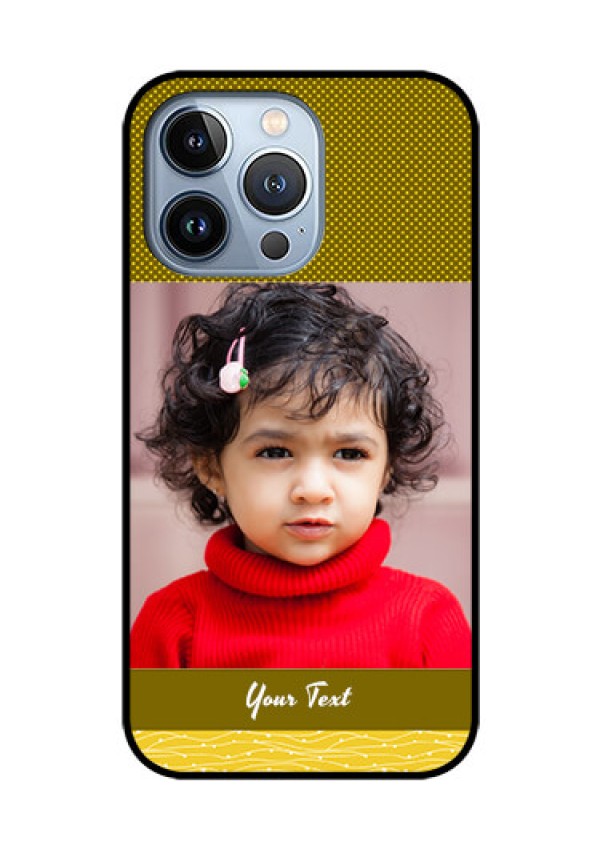 iPhone 13 Pro Custom Glass Phone Case - Simple Green Color Design