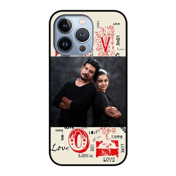 iPhone 13 Pro Photo Printing on Glass Case - Trendy Love Design Case
