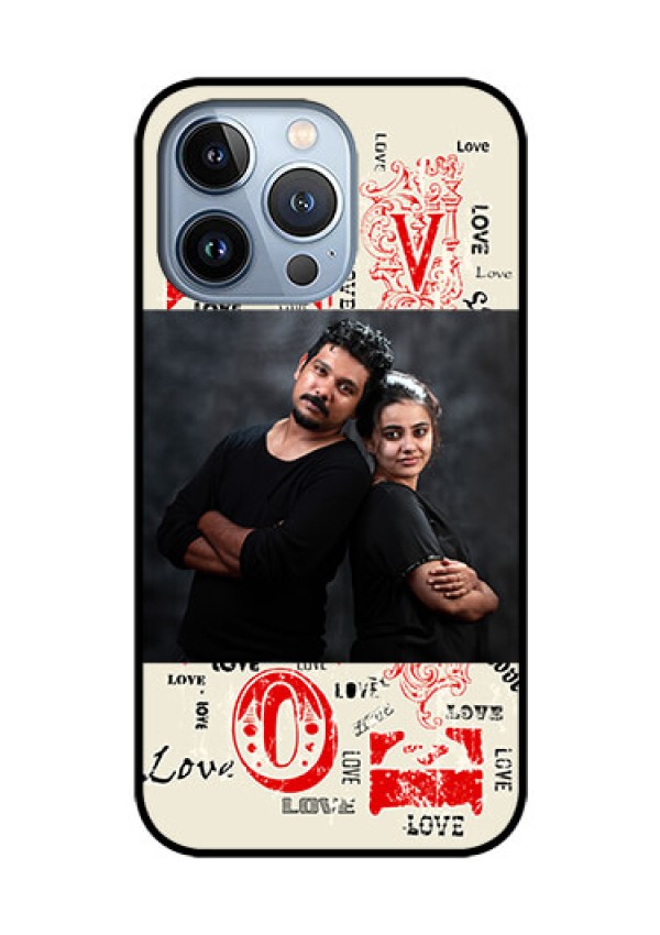 iPhone 13 Pro Photo Printing on Glass Case - Trendy Love Design Case