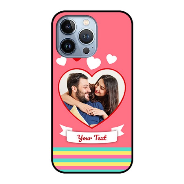 iPhone 13 Pro Photo Printing on Glass Case - Love Doodle Design