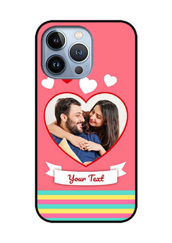 iPhone 13 Pro Photo Printing on Glass Case - Love Doodle Design