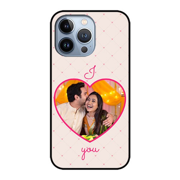 iPhone 13 Pro Custom Glass Mobile Case - Heart Shape Design