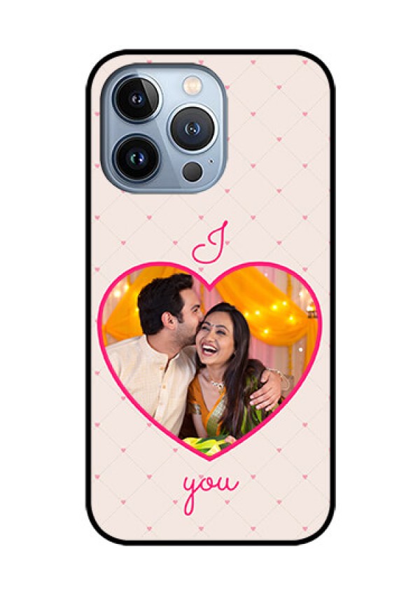 iPhone 13 Pro Custom Glass Mobile Case - Heart Shape Design