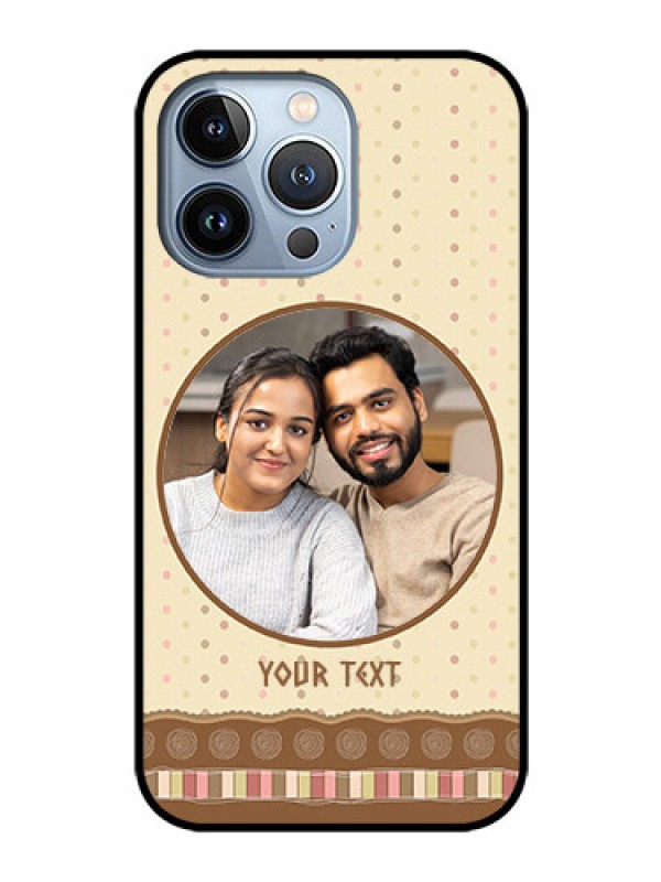 Custom iPhone 13 Pro Custom Glass Mobile Case - Brown Dotted Mobile Case Design