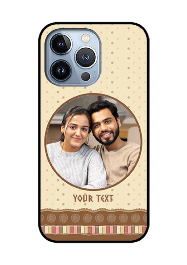 iPhone 13 Pro Custom Glass Mobile Case - Brown Dotted Mobile Case Design