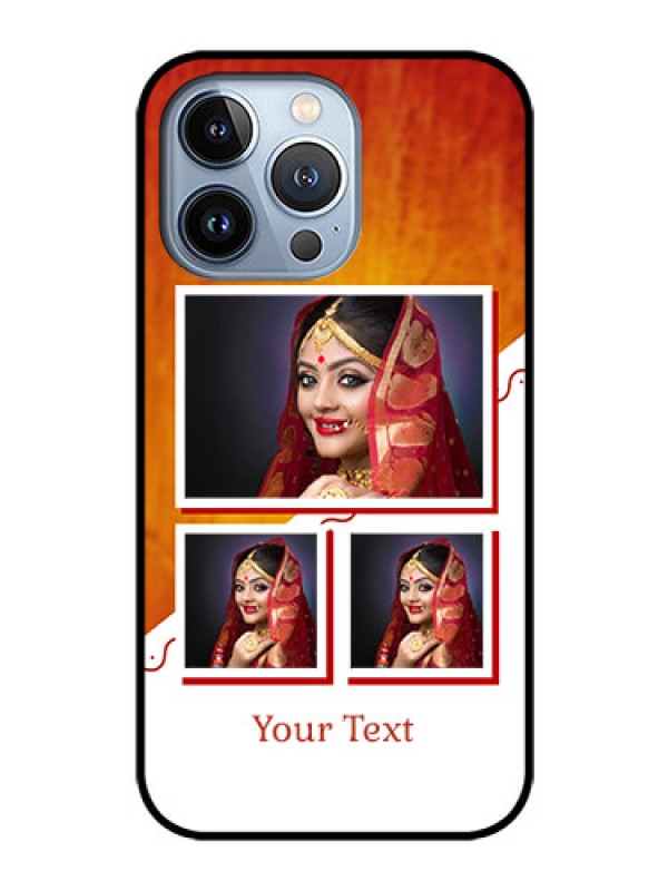 Custom iPhone 13 Pro Custom Glass Phone Case - Wedding Memories Design