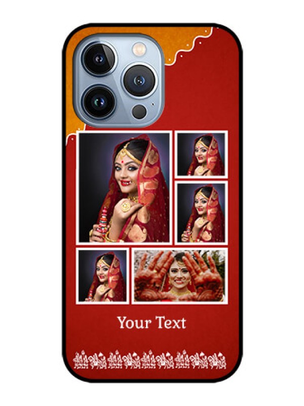 Custom iPhone 13 Pro Personalized Glass Phone Case - Wedding Pic Upload Design