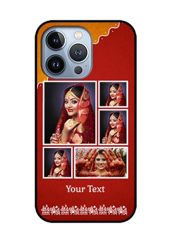 iPhone 13 Pro Personalized Glass Phone Case - Wedding Pic Upload Design