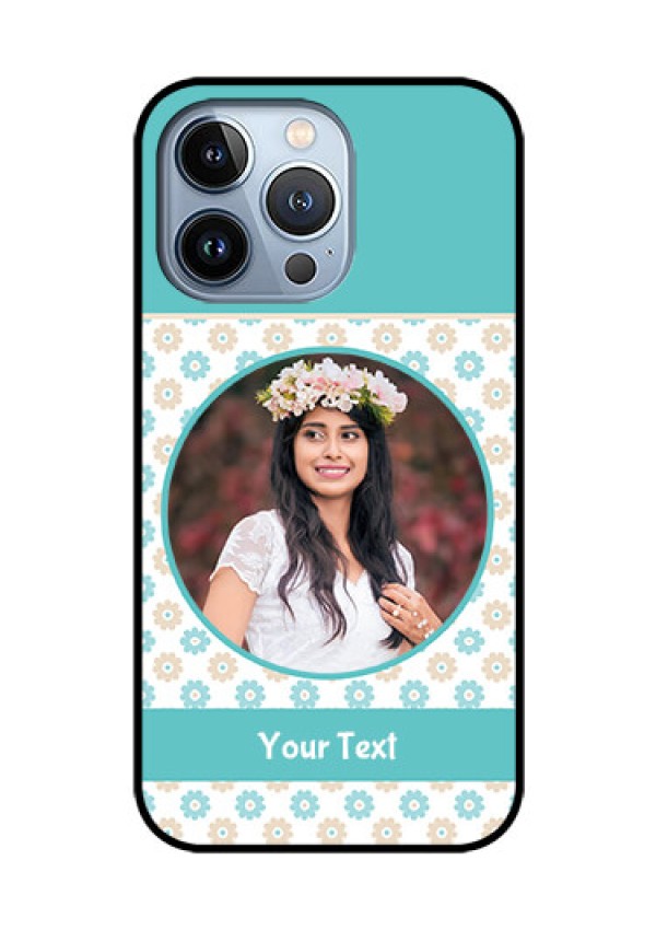 iPhone 13 Pro Custom Glass Mobile Case - Beautiful Flowers Design