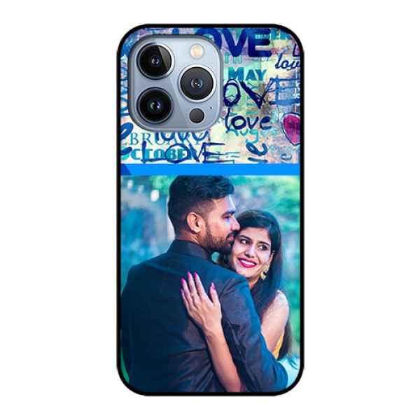 iPhone 13 Pro Custom Glass Mobile Case - Colorful Love Design