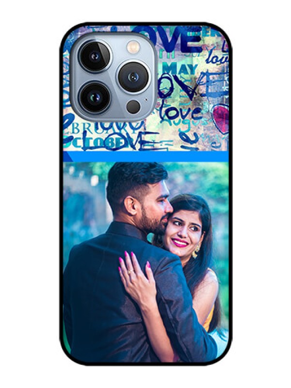 Custom iPhone 13 Pro Custom Glass Mobile Case - Colorful Love Design