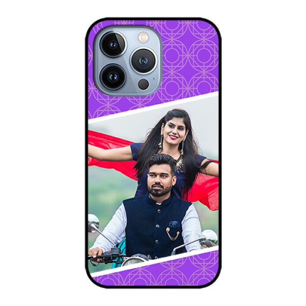 iPhone 13 Pro Custom Glass Phone Case - Violet Pattern Design iPhone 13 Pro Custom Glass Phone Case - Violet Pattern Design