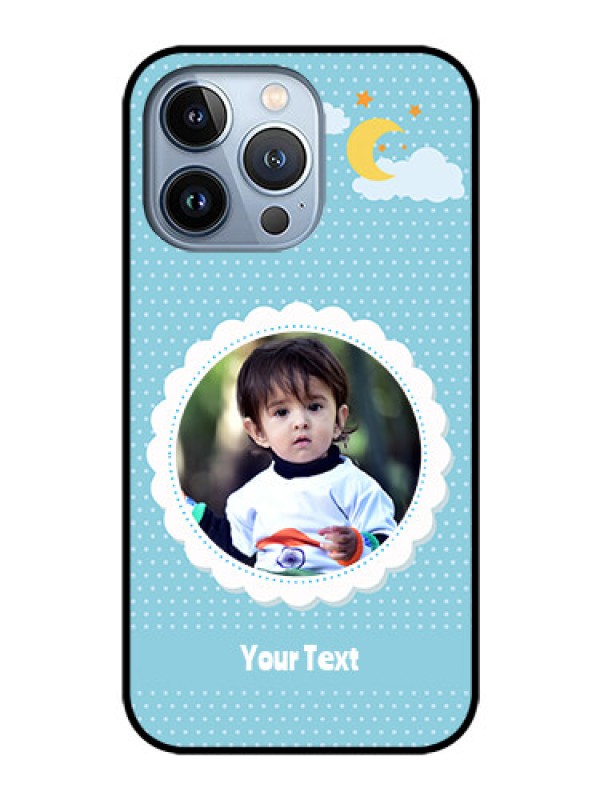 Custom iPhone 13 Pro Personalised Glass Phone Case - Violet Pattern Design